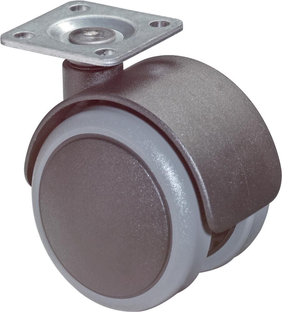 BS ROLLEN Kst.-Doppelrolle 40mm F76 42x42mm Platte