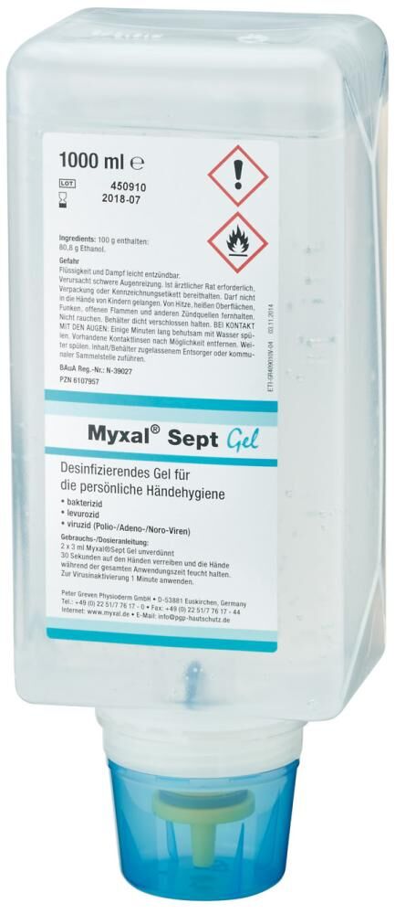 MYXAL Händedesinfektion SEPT Gel 1000ml Varioflasche