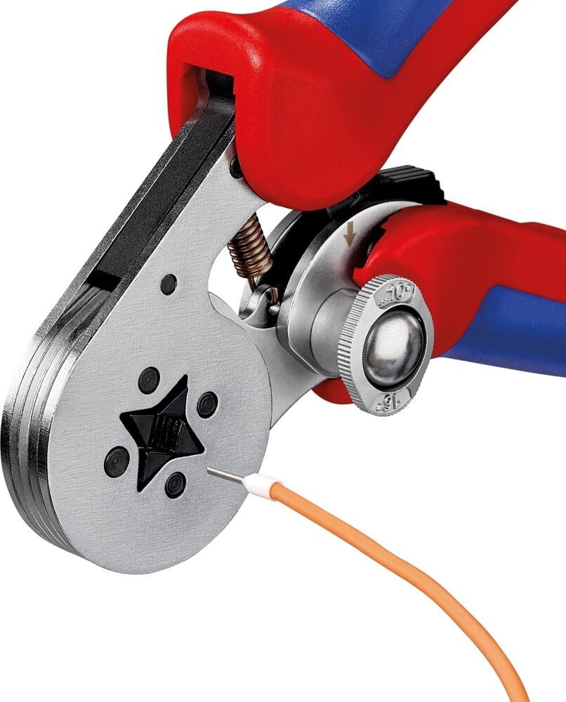 KNIPEX Selbsteinstellende Crimpzange 180mm für Aderendhülsen verchromt 97 55 04