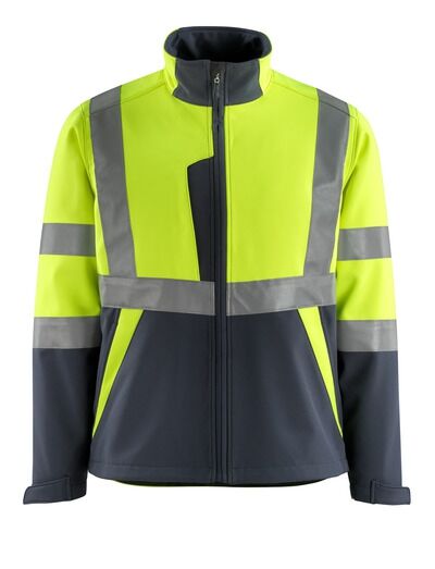 MASCOT Warnschutz Softshelljacke Kiama Gr. M hi-vis gelb/schwarzblau 15902-253