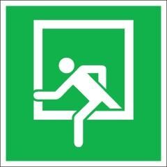 Rettungsschild Notausstieg Folie 150x150mm
