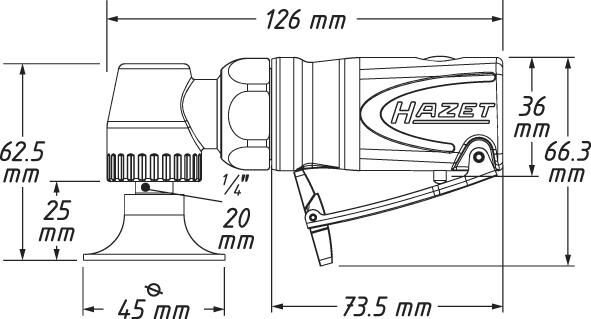 HAZET Mini-Tellerschleifer abgewinkelt 9033M-11