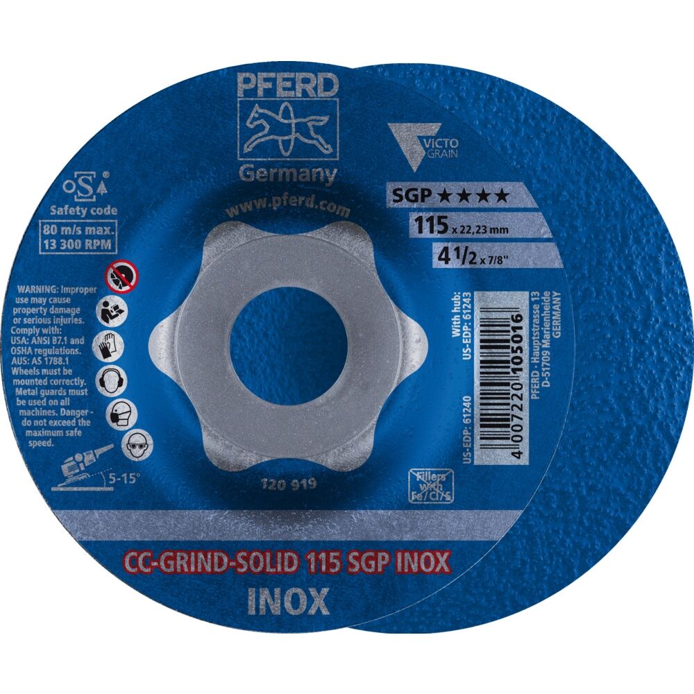 PFERD Schleifscheibe CC-Grind-Solid SGP INOX 115mm