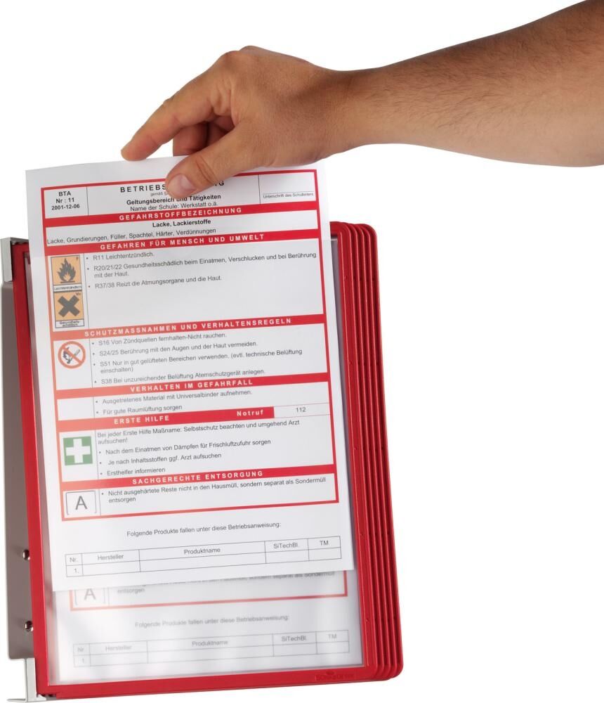 DURABLE Sichtafelsystem Vario Wall 5 rot 555103