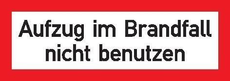 Aufzug im Brandfall n. b.Folie selbstk, 148x52