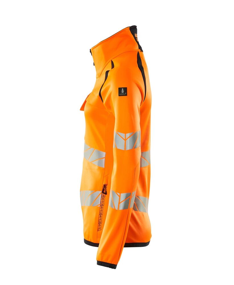 MASCOT Warnschutz-Fleece-Pullover Damen Gr. L Reißverschluss hi-vis orange/schwarzblau 19153-315
