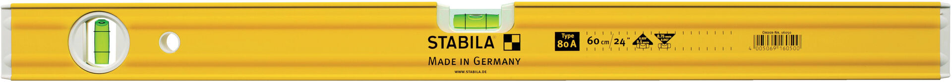 STABILA Wasserwaage Leichtmetall 80AS 80cm