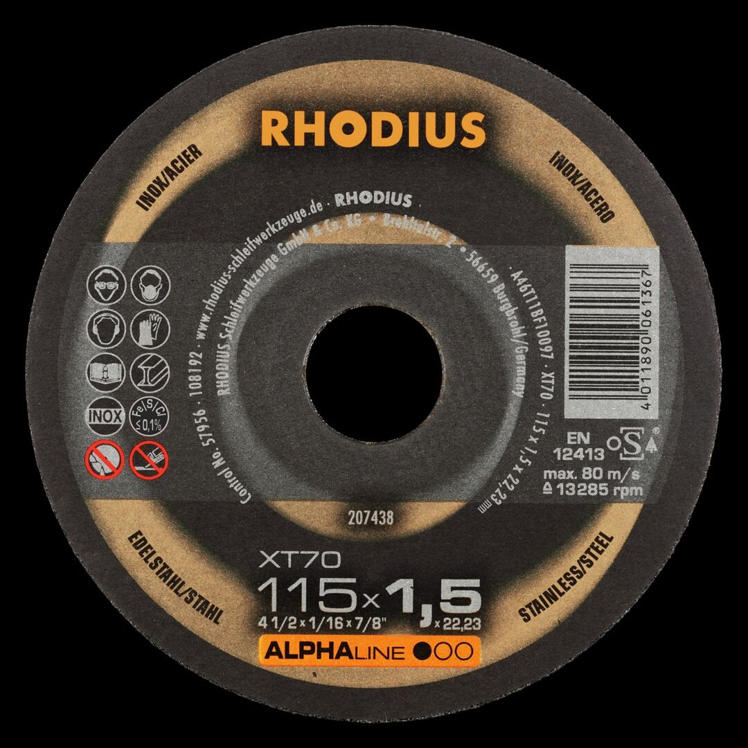 RHODIUS Trennscheibe XT70 115x1,0x22,23mm