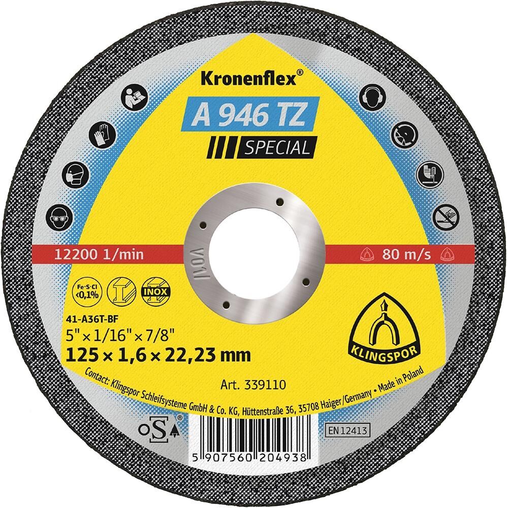 KLINGSPOR Trennscheibe A946 TZ 115x1,6x22,23mm gerade 25 Stück
