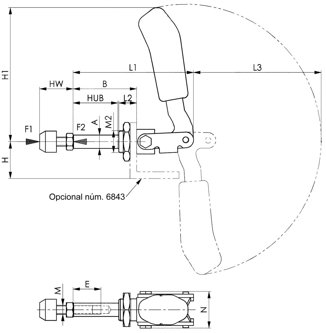 AMF Schubstangenspanner Gr. 2 kurze Bauform