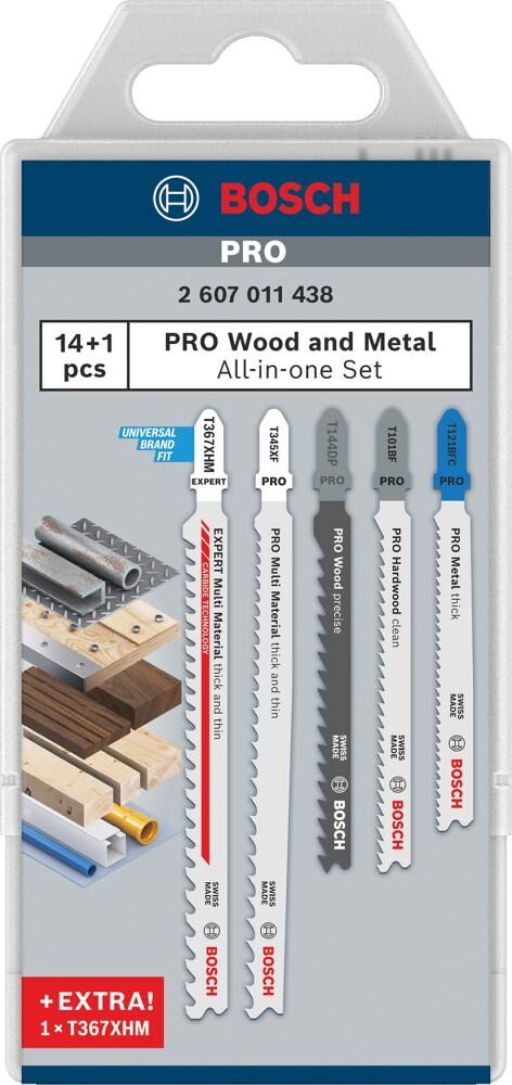 BOSCH Stichsägeblatt Set Multimaterial 15-teilig