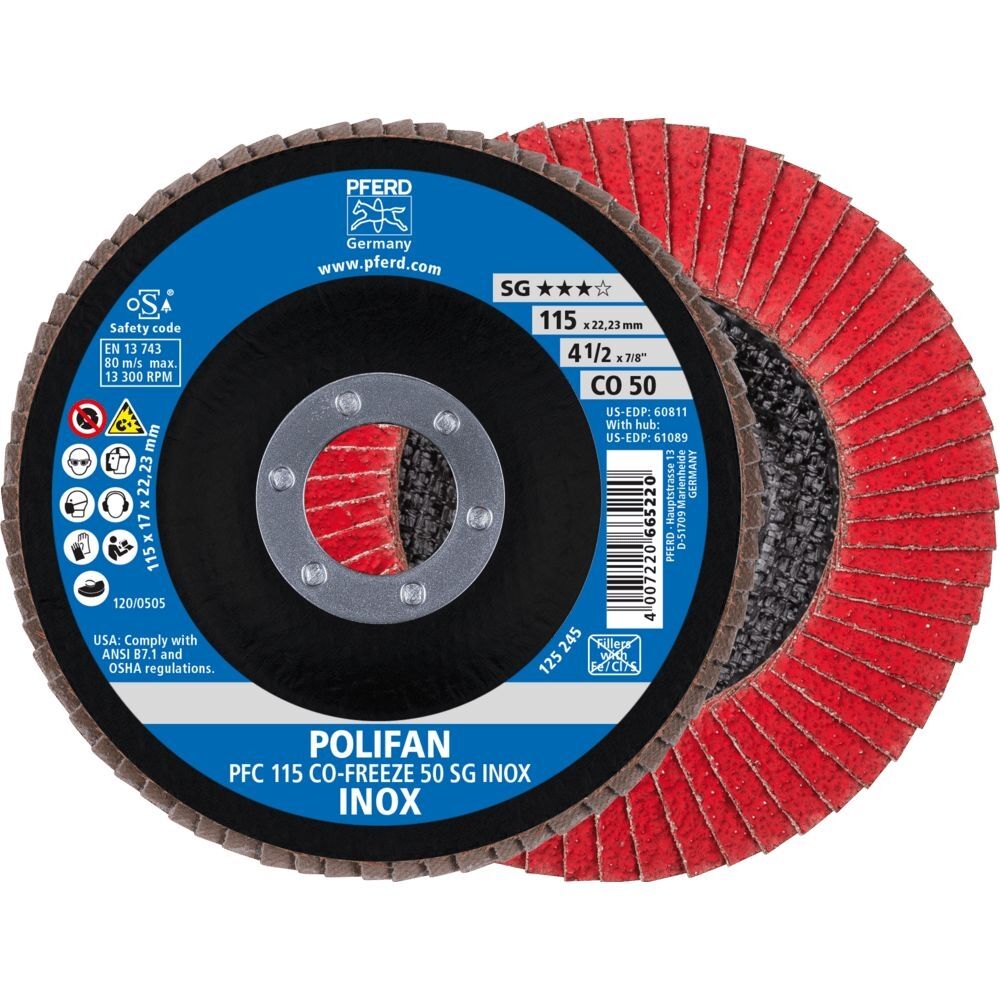 PFERD Fächerschleifscheibe CO-FREEZE 115mm K50 gewölbt