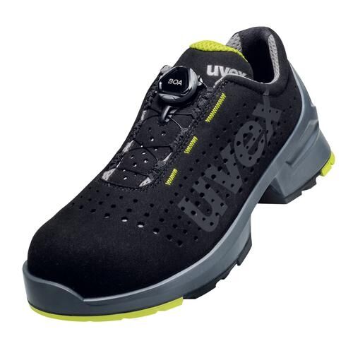 UVEX 1 Sicherheitsschuhe Gr. 42 W11 S1 ESD SR gelocht BOA schwarz/gelb 6565.8