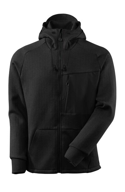 MASCOT Sweatshirt Advanced Kapuze Gr. XS mit Reißverschluss schwarz-meliert/schwarz 17384-319