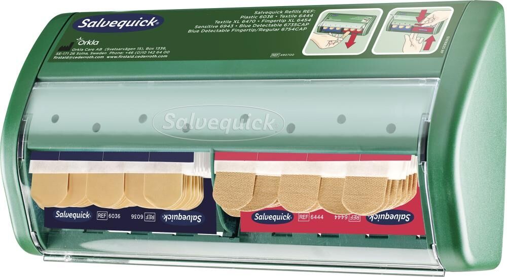 SALVEQUICK Pflasterspender 1009070 grün +Refill 6444/6036