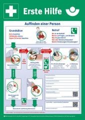 Anleitung zur Ersten Hilfe bei Unfällen Kunststoff 40x56cm