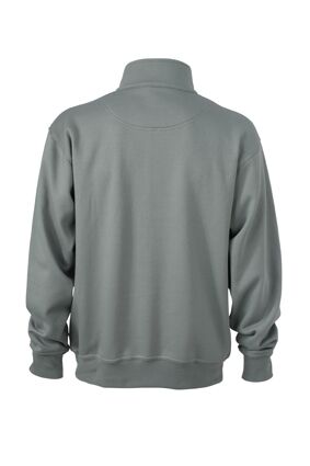 JAMES & NICHOLSON Sweatshirt Half Zip dark-grey Gr. L