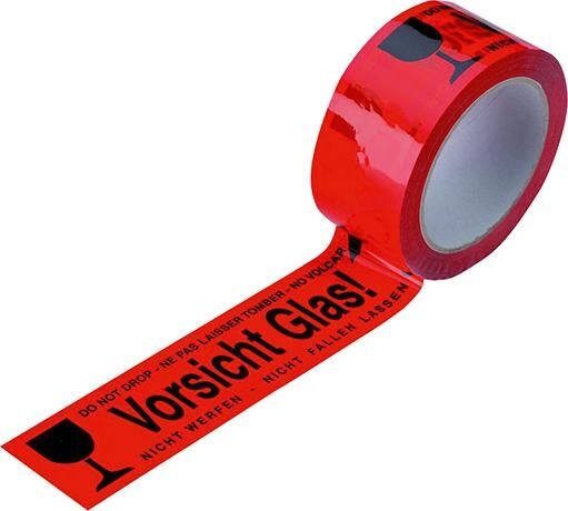 ENVIRO PVC-Klebeband 12 / F 24 66mx50mm" Vorsicht Glas"