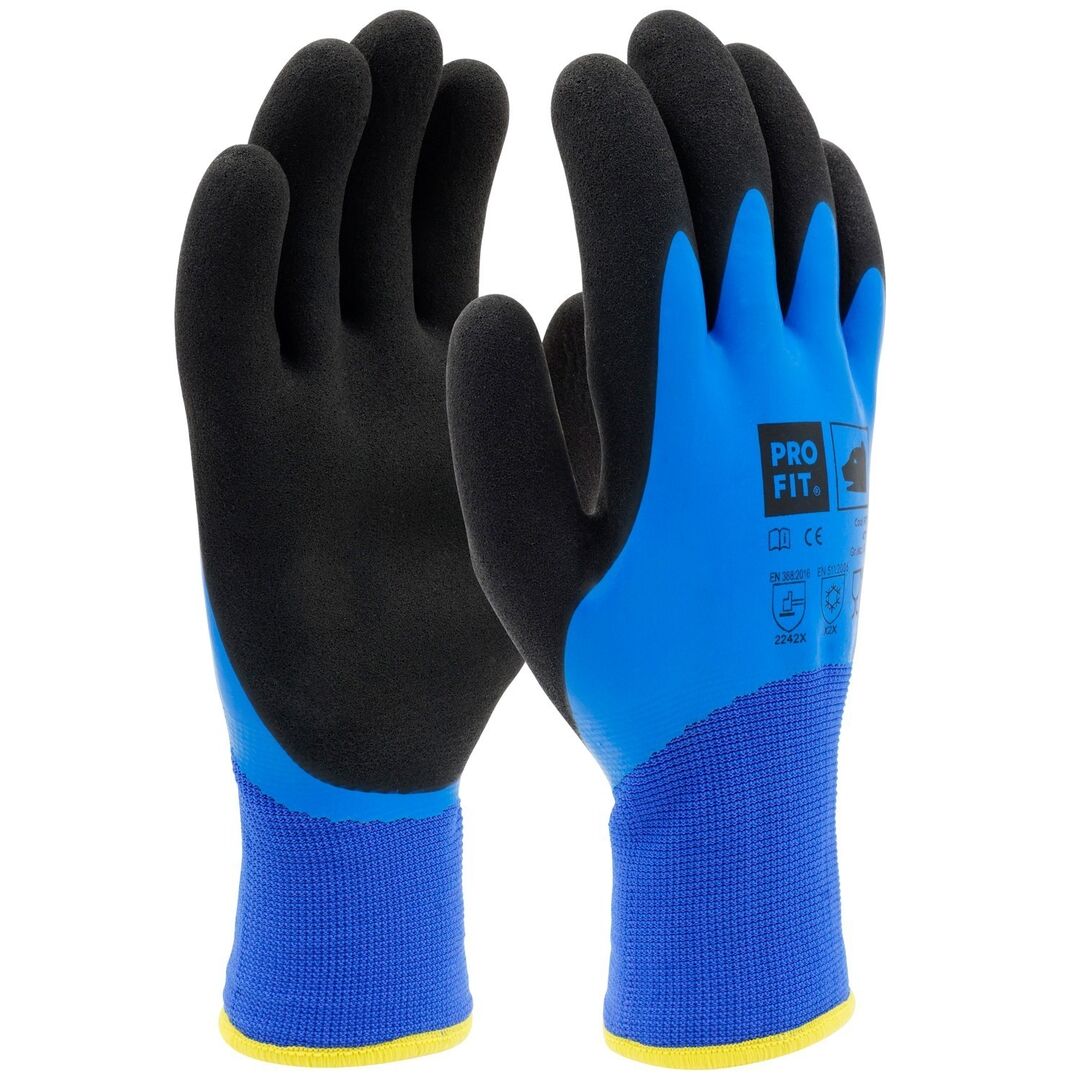 PRO FIT Kälteschutzhandschuh AbsolutCool Latex blau/schwarz Gr. 10