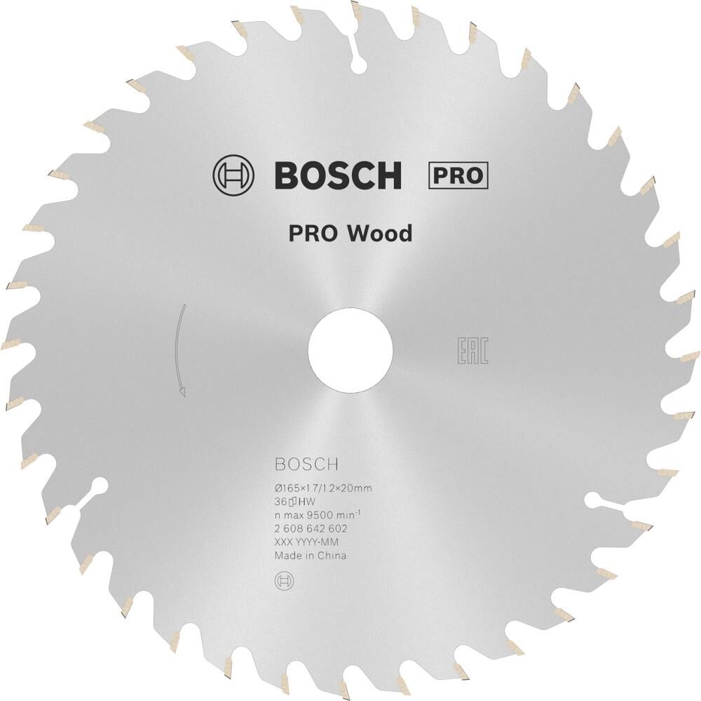 BOSCH Kreissägeblatt 165x20mm 36Z WZ OPTILINE