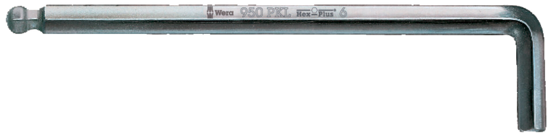 WERA hex-Plus 6kt.-Winkelschraubendreher verchromt 3mm Kugelkopf