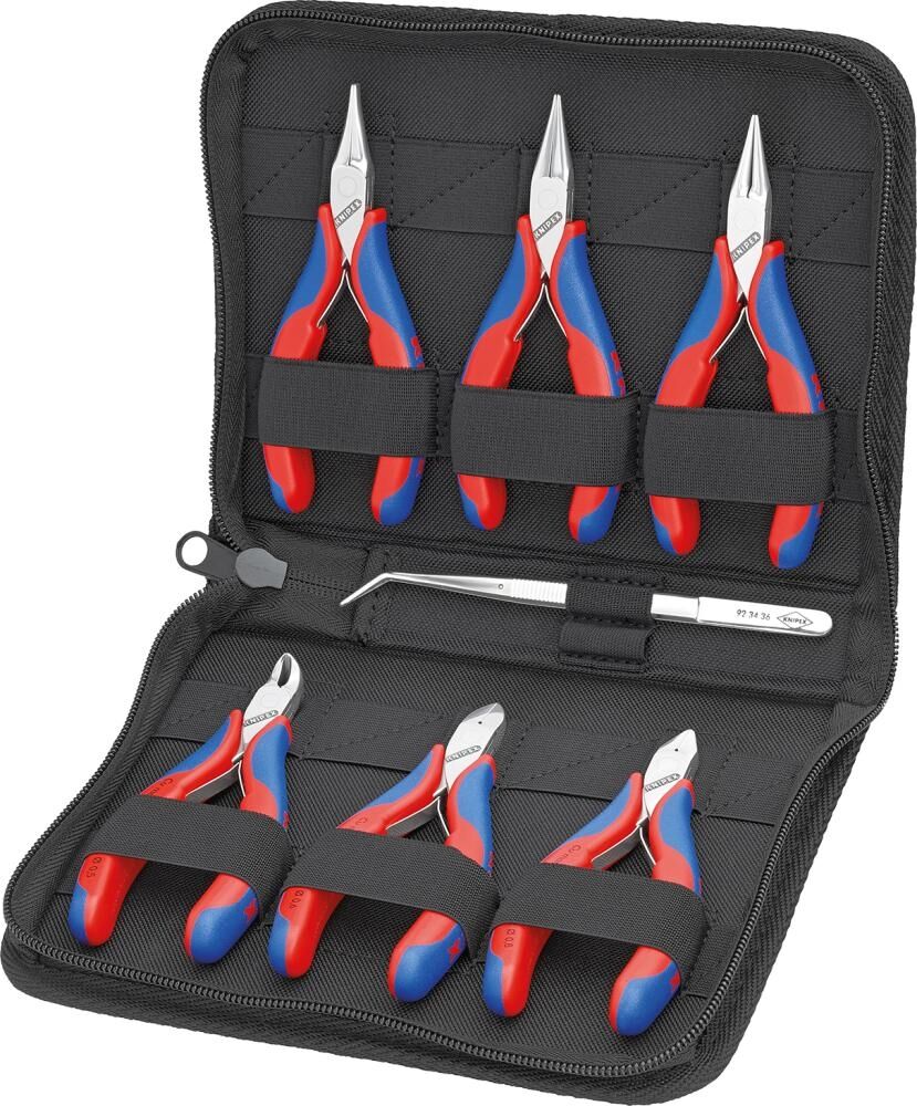 KNIPEX Elektronikzangen Set für Arbeiten an elektonischen Bauteilen 7-teilig 00 20 16