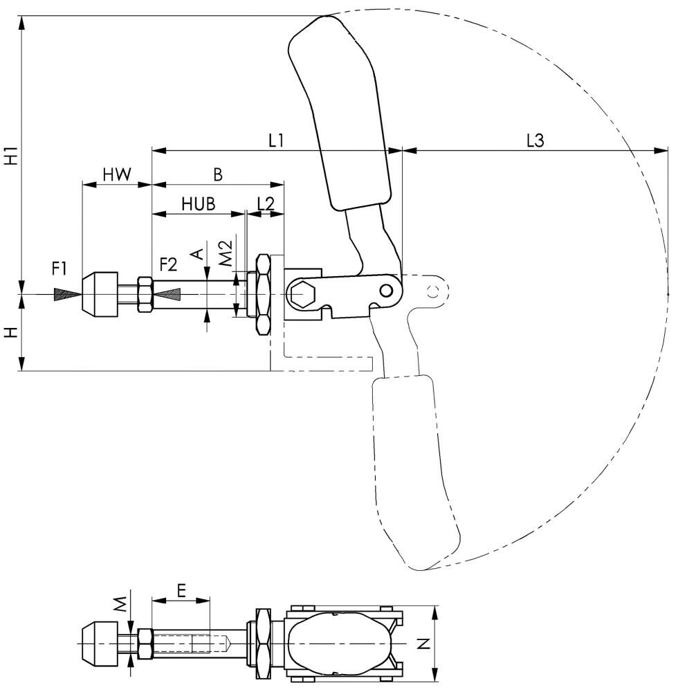 AMF Schubstangenspanner Gr. 3 kurze Bauform