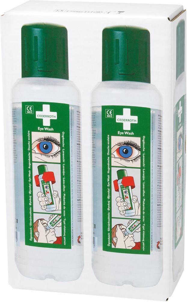CEDERROTH Nachfüllset Augenspülstation Eye Wash 2x500ml Kunststoffflasches