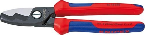 KNIPEX Kabelschere 200mm mit Doppelschneide Mehrkomponenten-Hülle brüniert 95 12 200