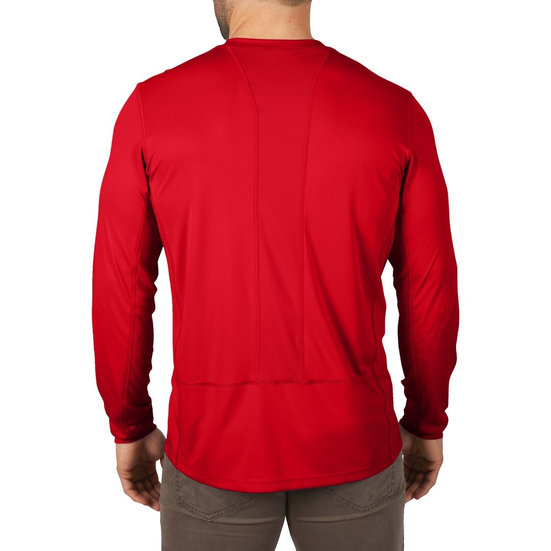 MILWAUKEE Funktions-Langarmshirt WWLSRD-XXL rot mit UV-Schutz