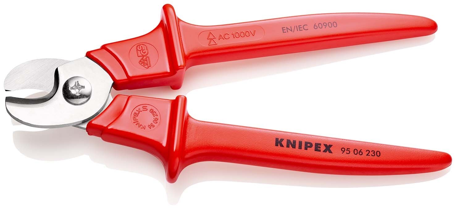 KNIPEX Kabelschere 230mm Griffe Kunststoff umspritzt isoliert VDE 95 06 230