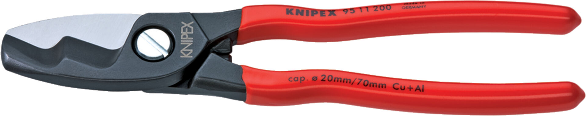 KNIPEX 95 11 200 Kabelschere mit Doppelschneide brüniert 200mm