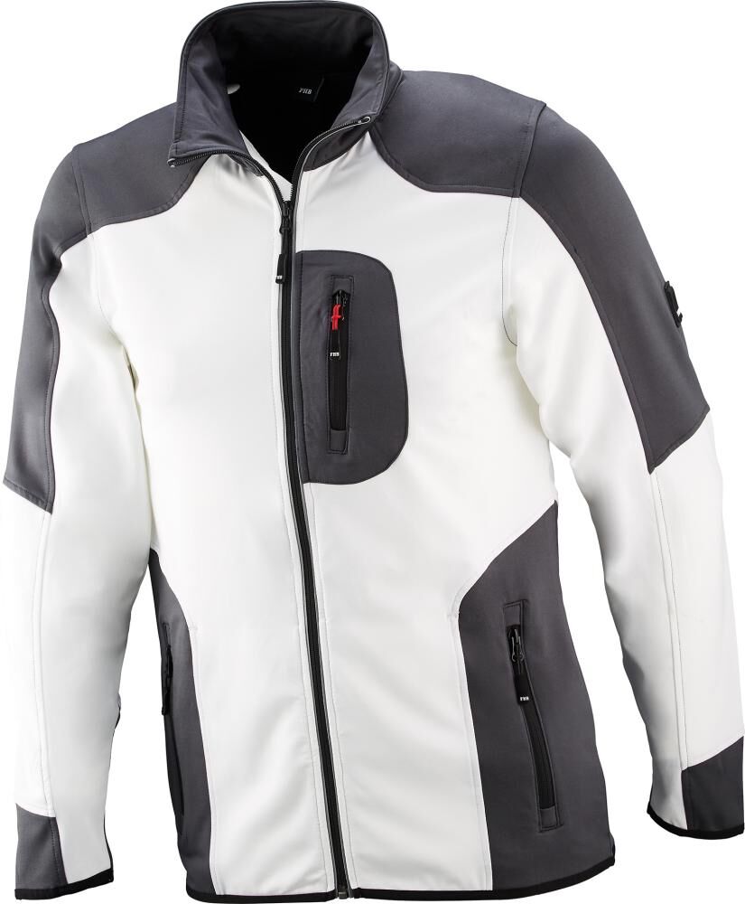 FHB Jersey-Fleece Jacke fastdry weiss/anthrazit Gr. 56/58