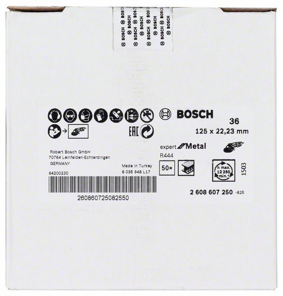 BOSCH Fiberschleifscheibe R444 Expert for Metal 125mm K36