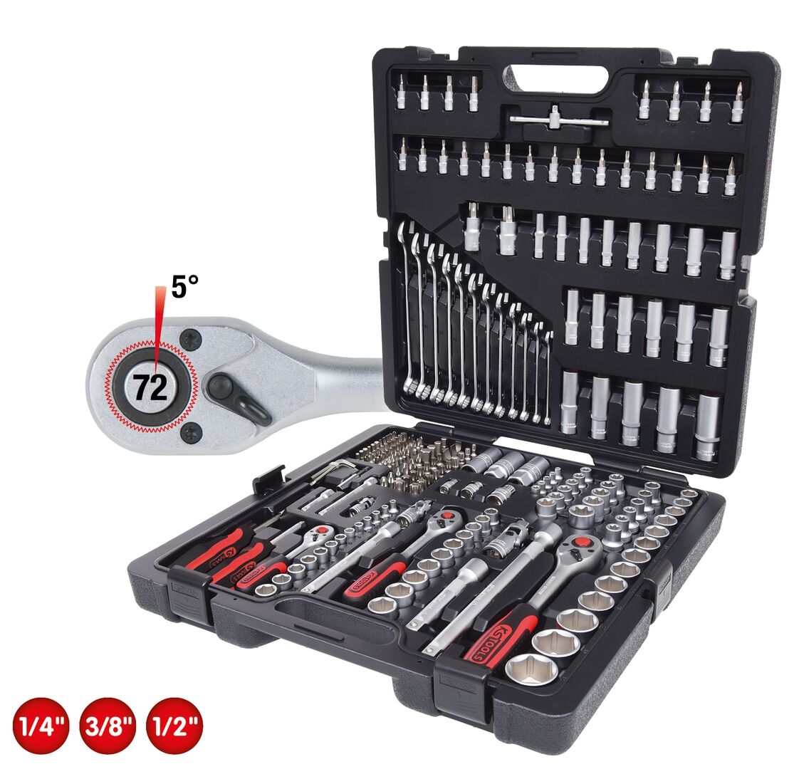 KS TOOLS Steckschlüssel Set 1/4" + 3/8" + 1/2" 216-teilig