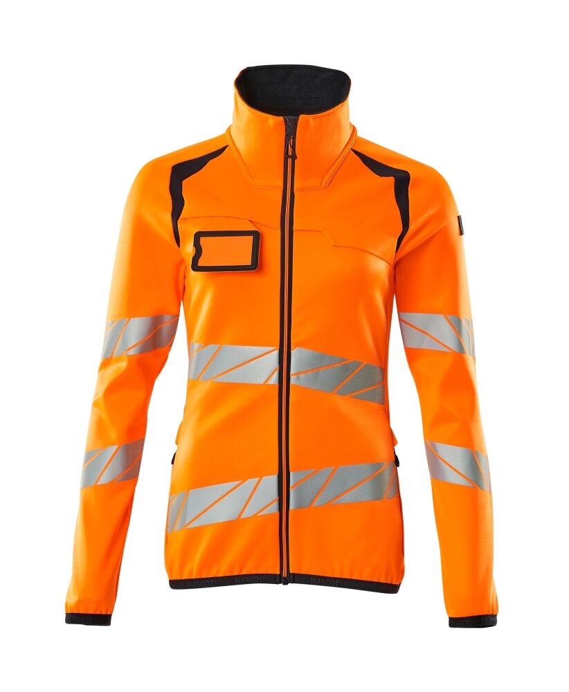 MASCOT Warnschutz-Fleece-Pullover Damen Gr. L Reißverschluss hi-vis orange/schwarzblau 19153-315