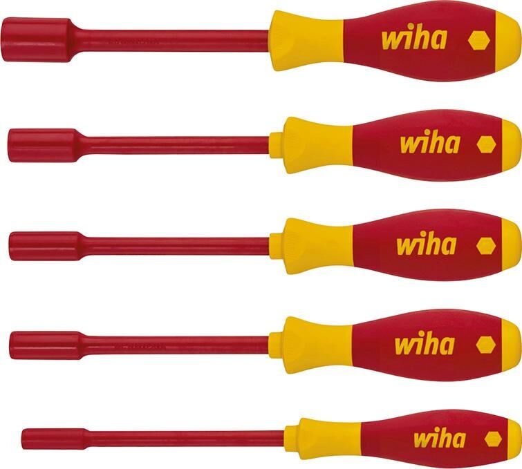 WIHA Steckschlüssel Schraubendreher Set VDE 5-teilig SoftFinish electric