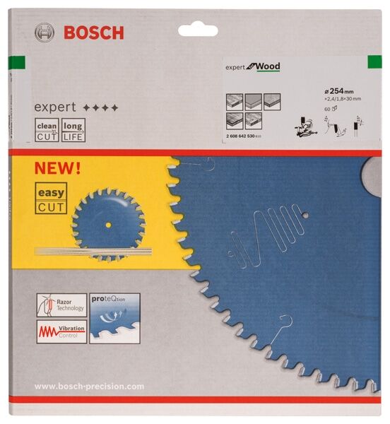BOSCH Kreissägeblatt HW Expert 254x30x2,4/1.8 60T WZ
