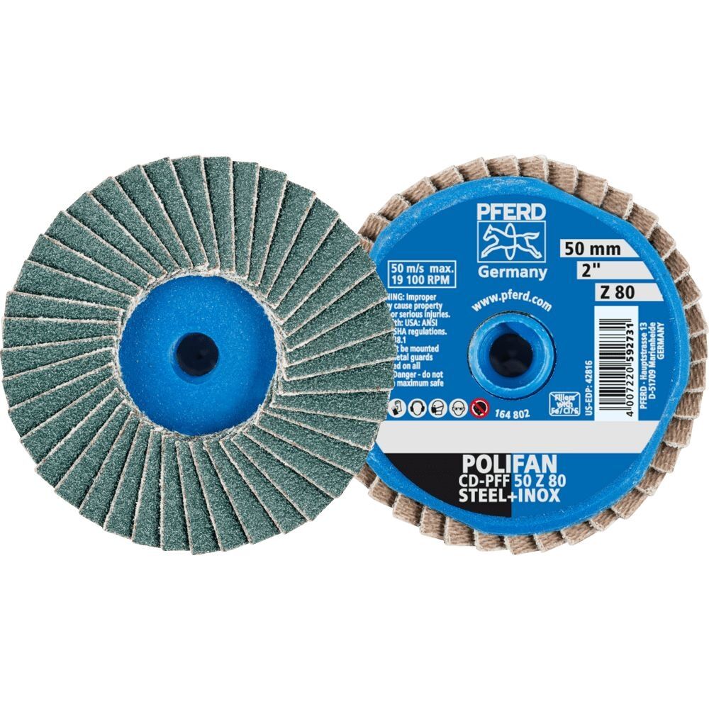 PFERD Fächerschleifscheibe COMBIDISC mini-Polifan 50mm Z80