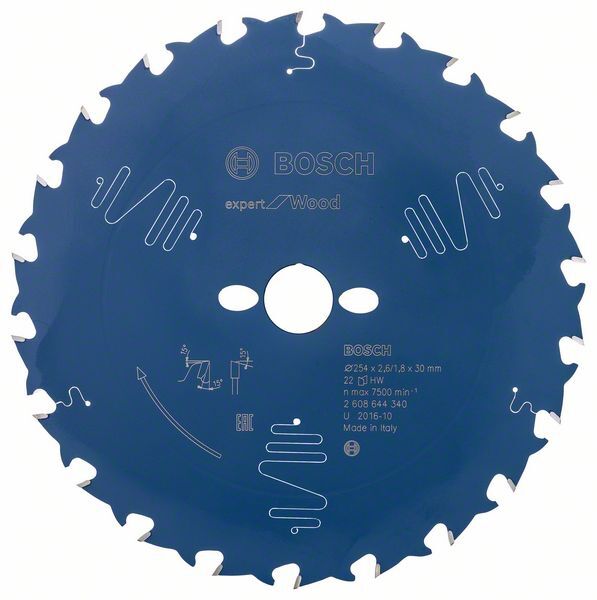 BOSCH Kreissägeblatt Expert for Wood 254x30x2,6mm 22 Z