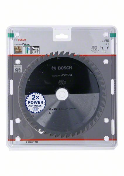 BOSCH Kreissägeblatt Standard for Wood 216x30x1,7/1,2mm 48 Z