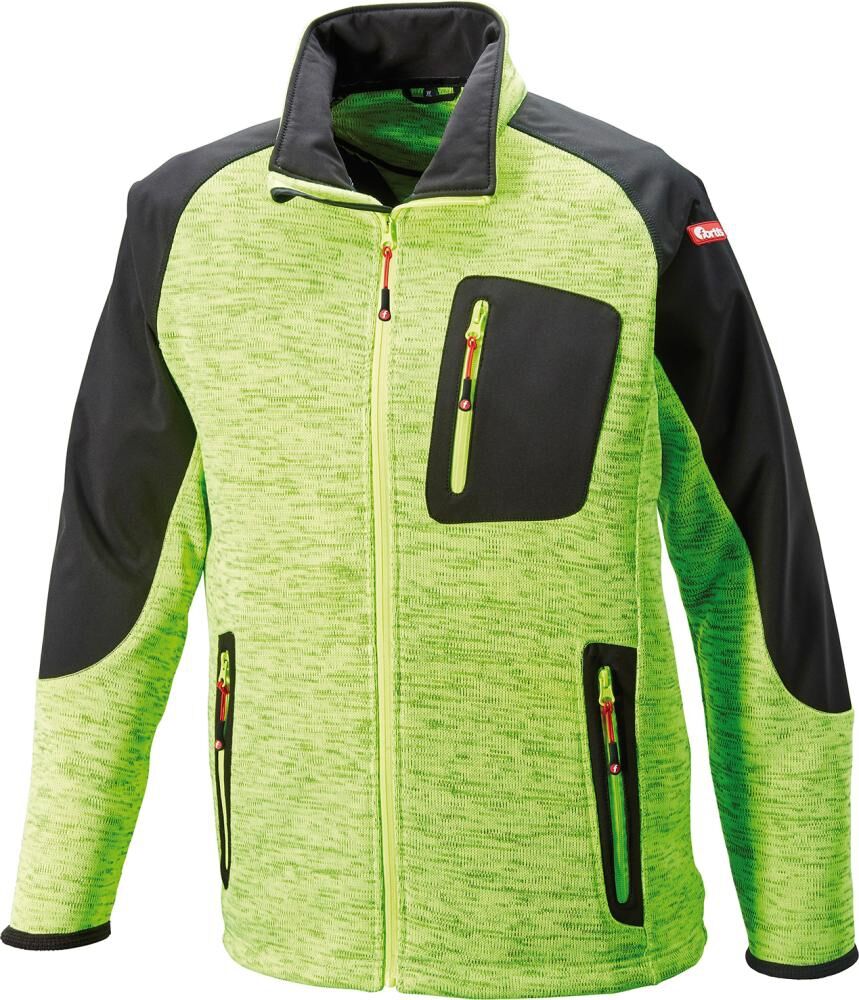 FORTIS Strick-Softshell-Jacke limegreen-schwarz Gr. S