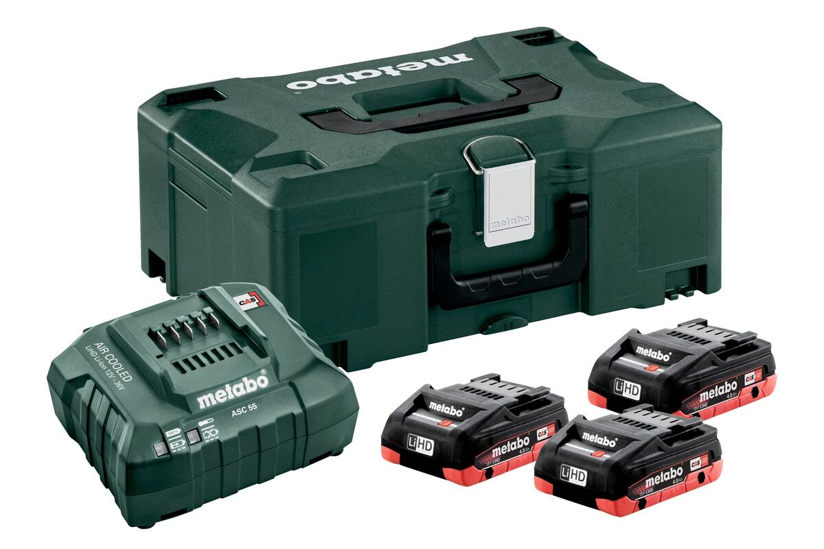METABO Akku Basis Set LiHD 3x4Ah in MetaBOX