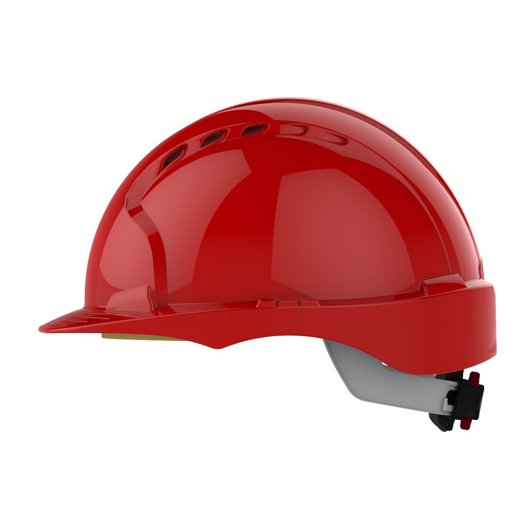 JSP Schutzhelm EVO3 AJF170 belüftet mit Schirm rot