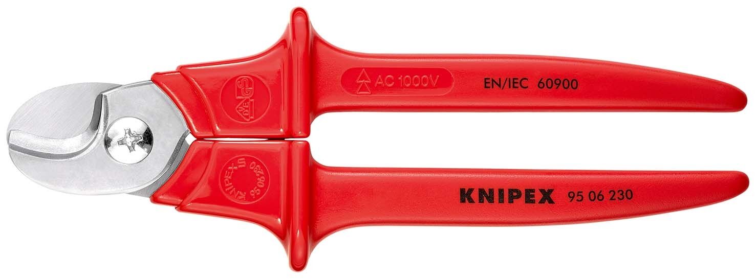 KNIPEX Kabelschere 230mm Griffe Kunststoff umspritzt isoliert VDE 95 06 230