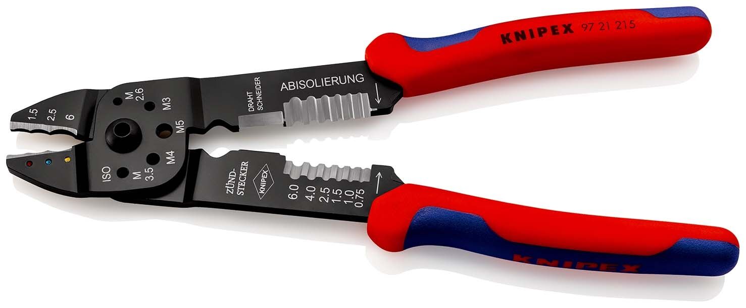 KNIPEX Crimpzange 230mm Mehrkomponenten-Hülle schwarz lackiert 97 21 215