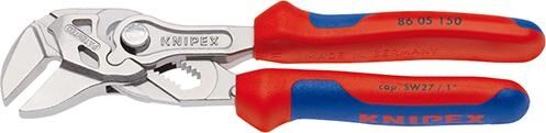 KNIPEX Zangenschlüssel 150mm Mehrkomponenten-Hülle verchromt 86 05 150