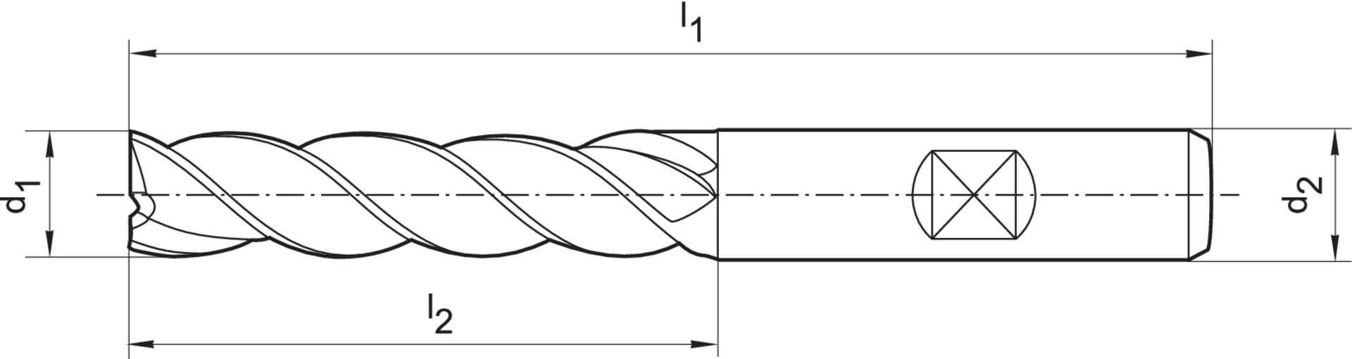 FORMAT Schaftfräser Alu DIN844 BL HSSE 6,00mm