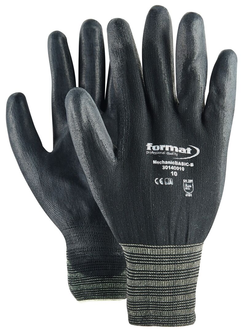 FORMAT Montagehandschuhe Mechanic Basic Gr. 7 PU schwarz