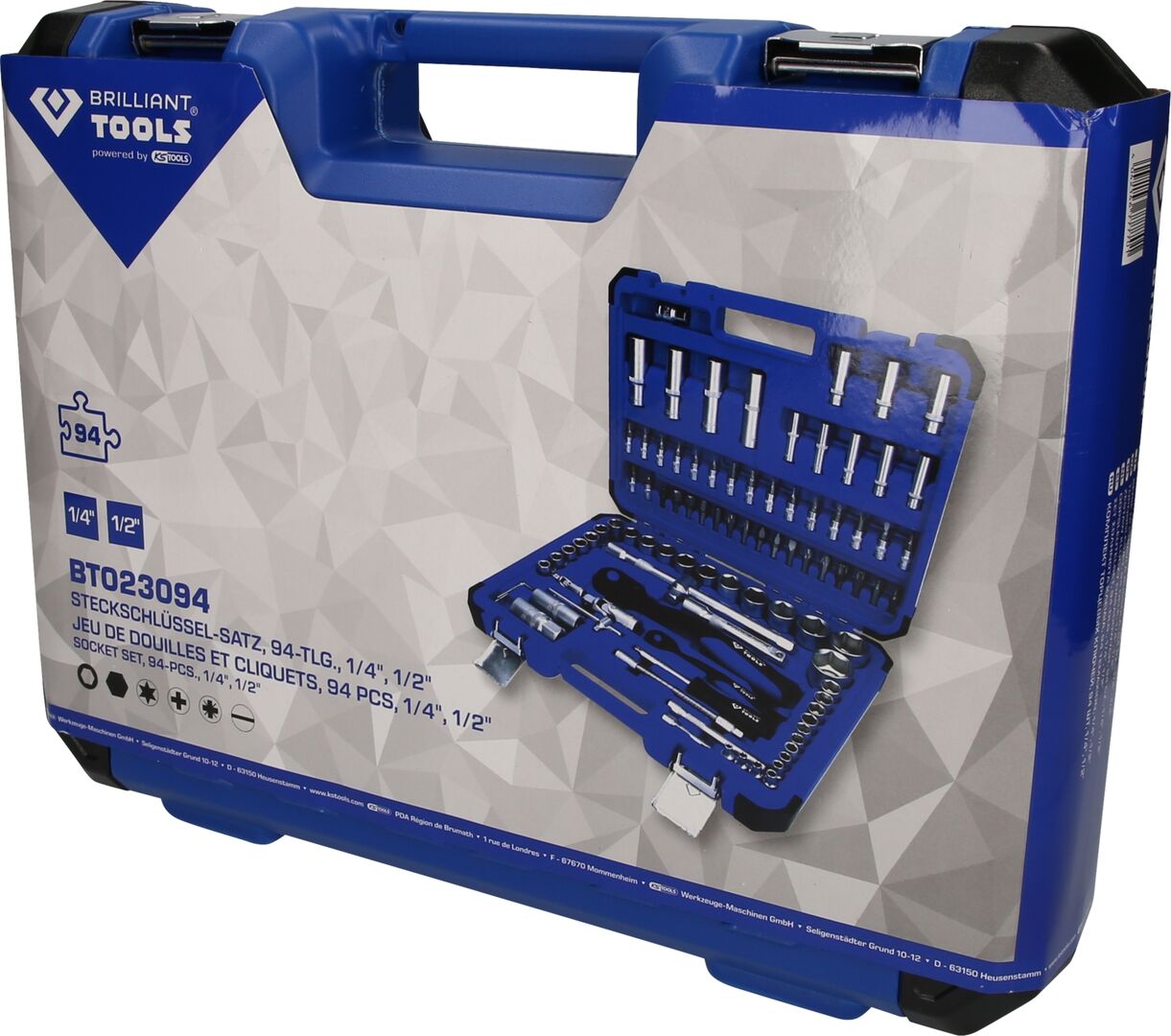 BRILLIANT TOOLS Steckschlüssel Set 1/4" 1/2" 94-teilig